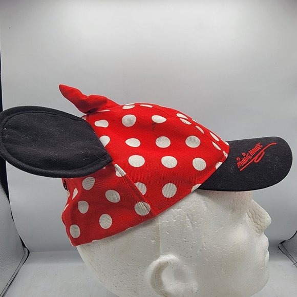 Disney Parks Minnie Mouse Youth Hat Black Red White Polka Dot Disneyland - Picture 4 of 10
